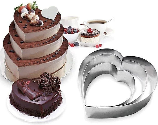 Pufo 3 Herz Kuchen Metallische Formen In Herzform Kuchenlagen Gebäck Stahl Silber Romantisch Langlebig Pufo 3 Herz Kuchen Metallische Formen In Herzform Kuchenlagen Gebäck Stahl Silber Romantisch Langlebig