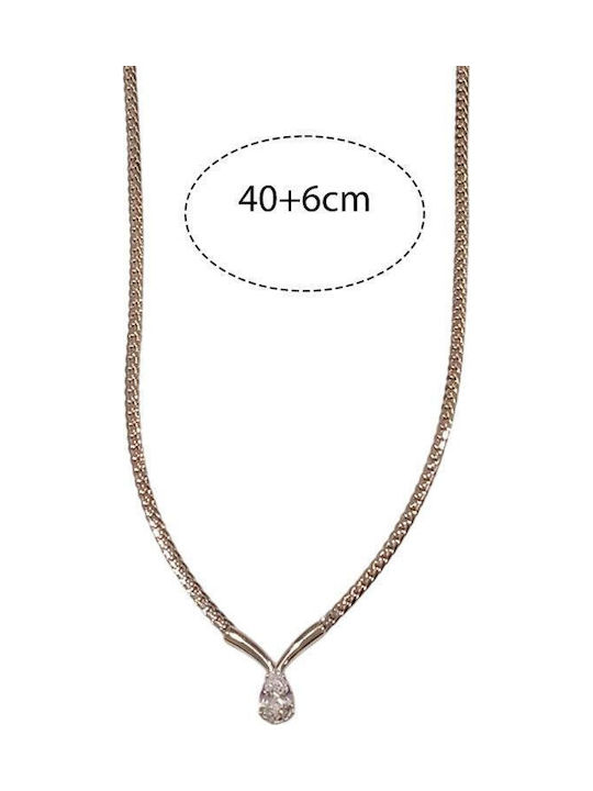 Awear Halskette mit Design Träne aus Stahl mit Zirkon