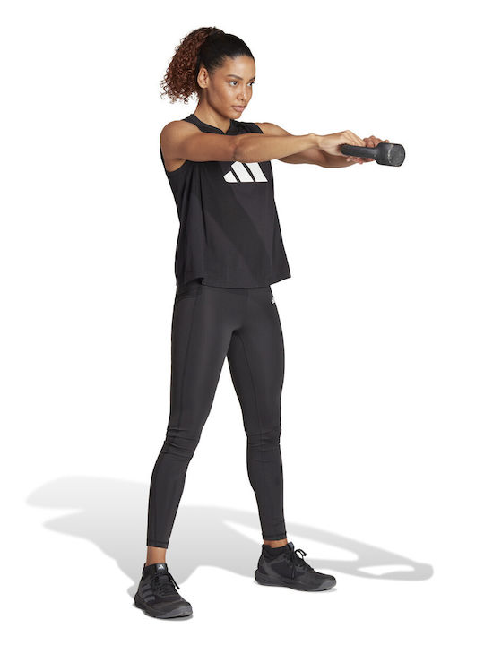 Essentials Big Γυναικείο Αθλητικό Crop Top Αμάνικο Fast Drying με Διαφάνεια Μαύρο