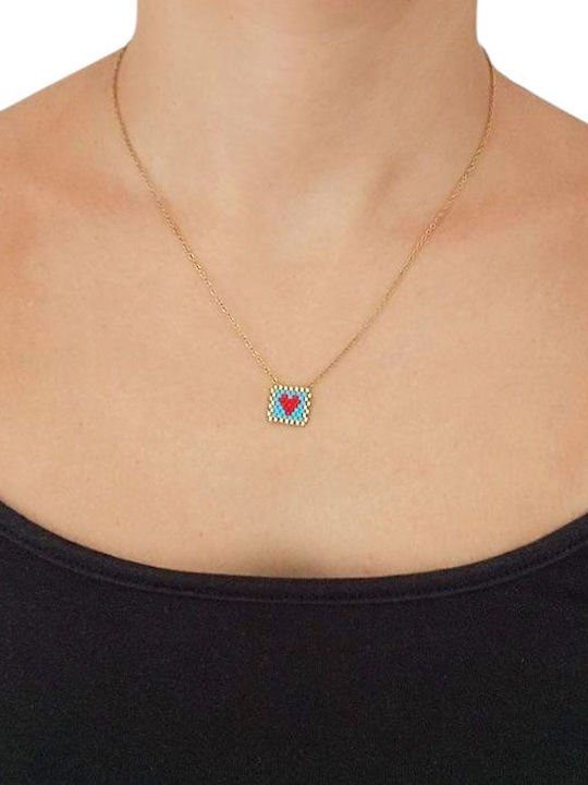 Awear Necklace with design Heart from Steel