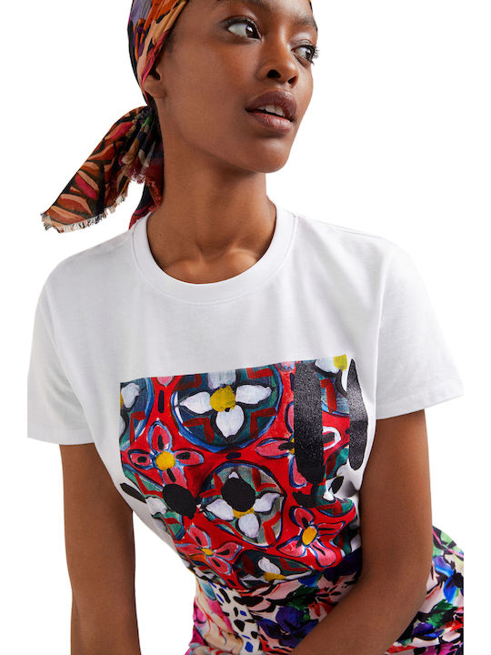 Biarritz Γυναικείο Crop T-shirt Floral Λευκό