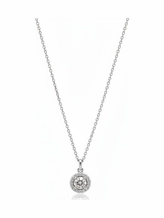 Awear Necklace Rosette from Gold Plated Steel with Zircon