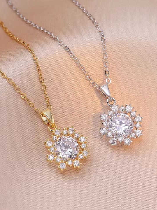 Awear Necklace Rosette with Zircon