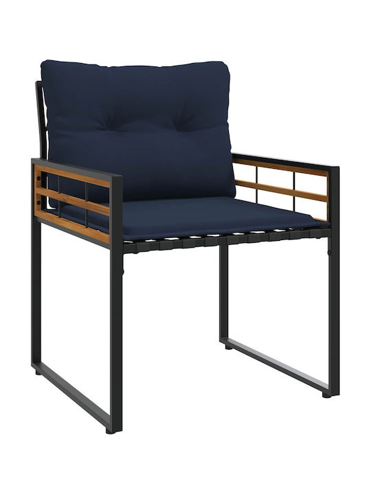 Garten- und Outdoor-Möbelsets 4 Stück Navyblau mit Kissen