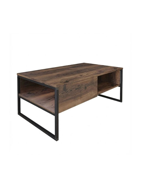 Rectangular Central Coffee Table Lawrence Wooden Brown W105xL60xH46cm