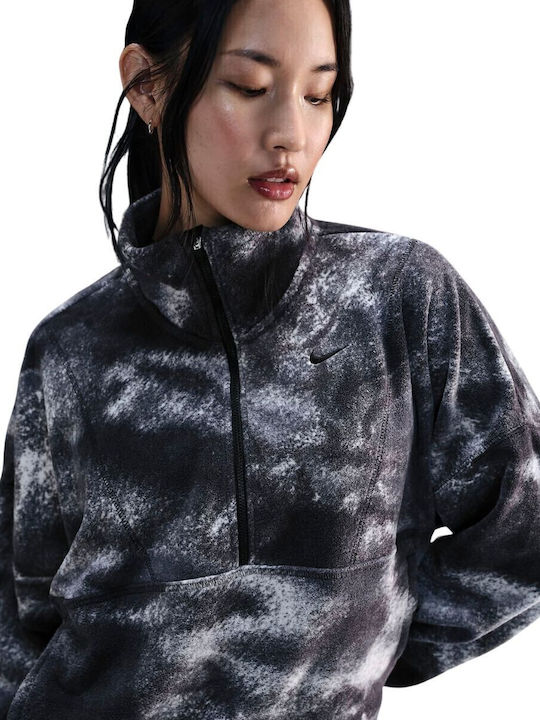 One Therma Fit Women's Fleece Blouse Long Sleeve with Zipper Silver