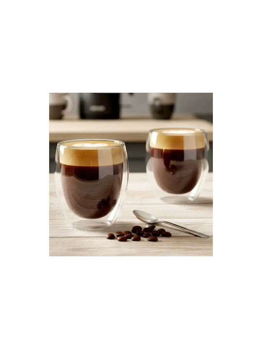 Vilde Set of Cups Cappuccino Glass Transparent 370ml 2pcs