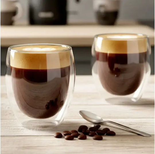 Vilde Set of Cups Cappuccino Glass Transparent 370ml 2pcs