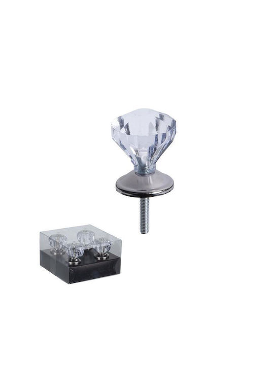Koopman Knob Furniture made of Metallic Transparent D30mm 41065-01 4pcs