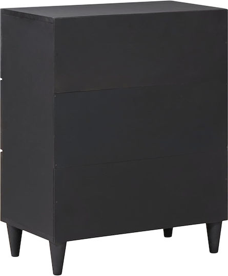 Wooden Chest of Drawers with 3 Drawers Colorful 60x33.5x75cm