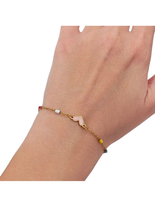 Awear Women's Bracelet with design Heart made of Steel Gold Plated