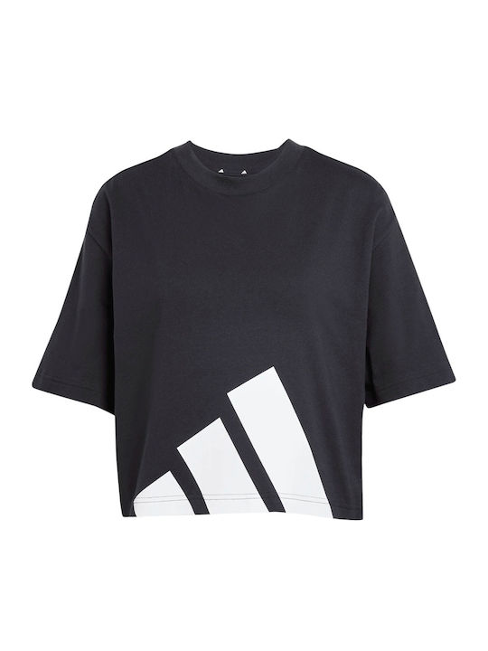 Essentials Big Logo Boyfriend Γυναικείο Αθλητικό Oversized T-shirt Μαύρο