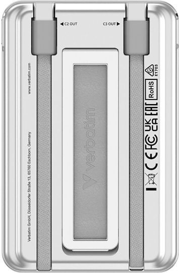 Verbatim Charge'n'Go 2C MagSafe Power Bank 5000mAh Silver