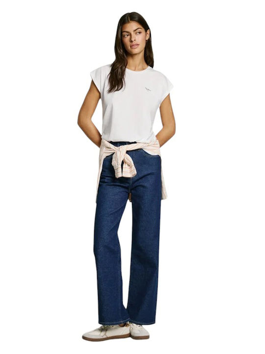 Logo Women's Summer Cotton Sleeveless White Blouse