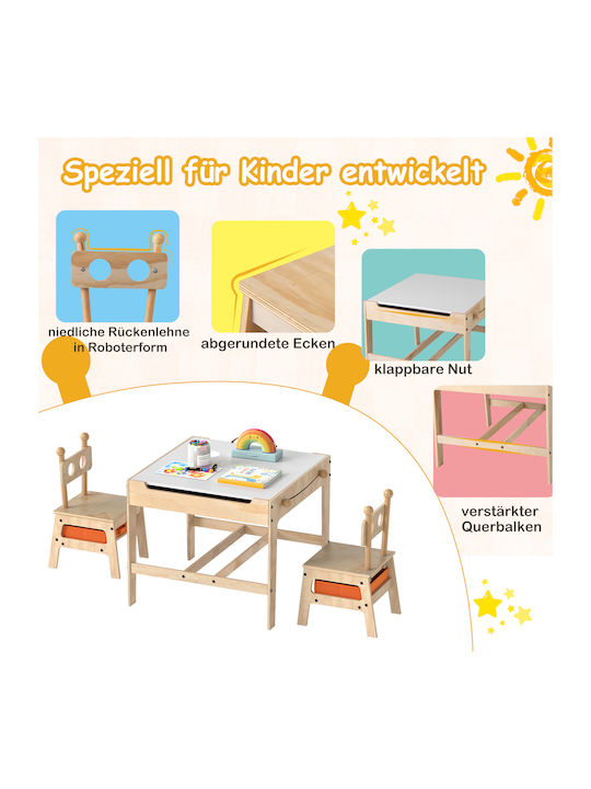 Kids Table and Chairs Set for Painting made of Wood White Costway