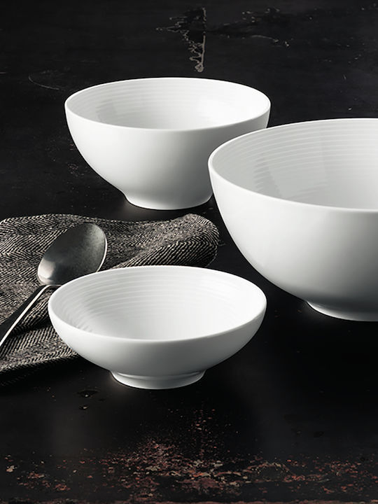 Espiel Blues Ceramic Salad Bowl White 15.5x15.5x7.6cm
