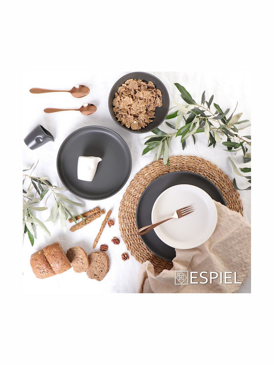 Espiel Terra Matt Porcelain Salad Bowl Black 19x19x6cm
