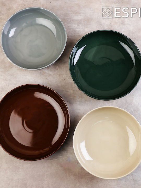 Espiel Terra Porcelain Salad Bowl Green 28.4x28.4x5.4cm
