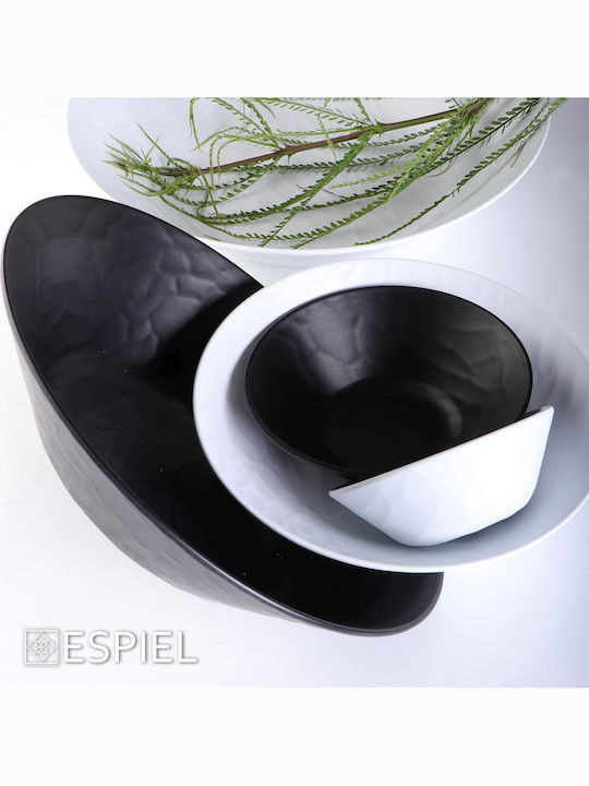 Espiel Wavy Σαλατιέρα Μελαμίνης Matte Black 40x40x9cm 2τμχ