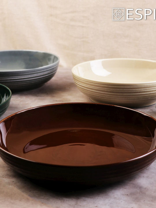 Espiel Terra Porcelain Salad Bowl Green 28.4x28.4x5.4cm