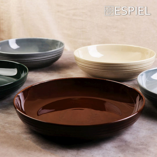 Espiel Terra Σαλατιέρα από Πορσελάνη Πράσινη 28.4x28.4x5.4cm 2τμχ