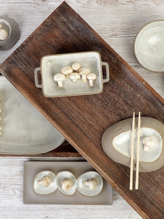 Espiel Spirit Rock Ceramic Salad Bowl Beige 12.5x12.5x3.5cm