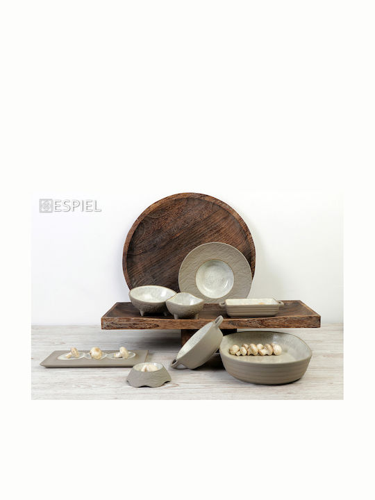 Espiel Spirit Rock Ceramic Salad Bowl Beige 12.5x12.5x3.5cm