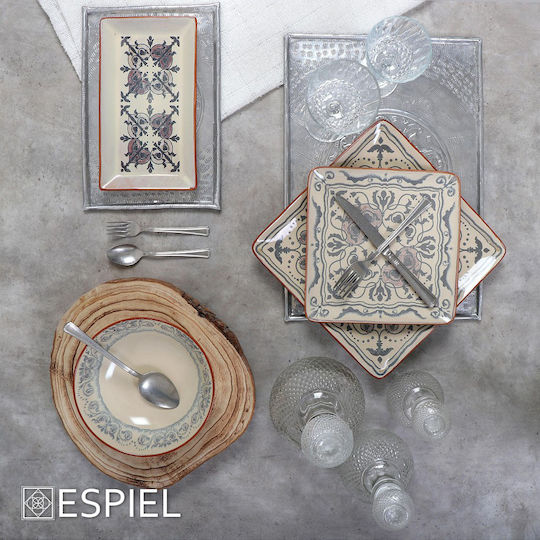 Espiel Διακοσμητικός Δίσκος Aluminium Aluminium Servierplatte Gravur 26cm Rechteckig 26x17cm 1Stück