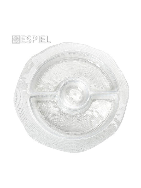 Espiel Infinity Γυάλινη Ορντεβιέρα 2 Θέσεων Διάφανη Ø34xY3cm Π34xΜ34xΥ3cm 4τμχ