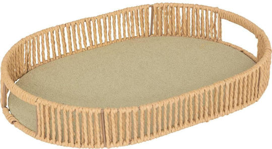 Atmosphera Διακοσμητικός Δίσκος Rattan Οβάλ 39x28x5.7cm 3τμχ