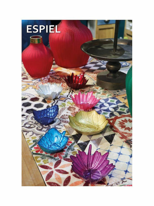 Espiel Botanic Dekorative Platte Rund Glas Rosa 1Stück 15x15x3.5cm Espiel Botanic Dekorative Platte Rund Glas Rosa 1Stück 15x15x3.5cm