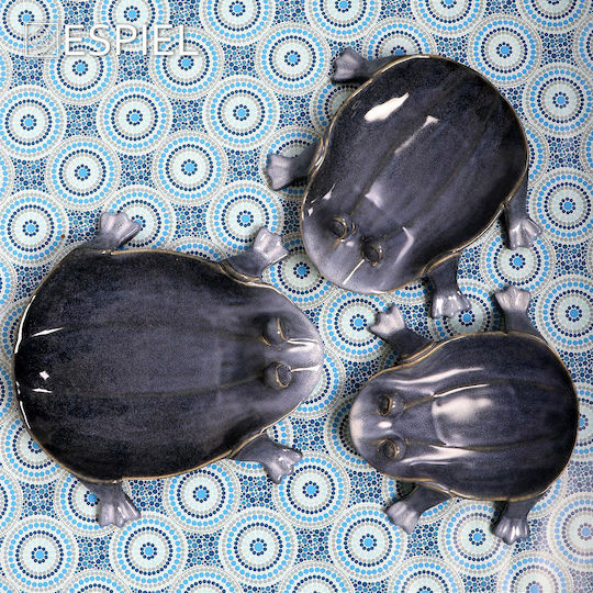 Espiel Broscuță Platou Decorativ Ceramică Albastru 1buc 22.8x19.5x4.5buc