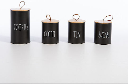 Nef-Nef Homeware Keksdose Metallisch Schwarz 12x12x20cm 1Stück