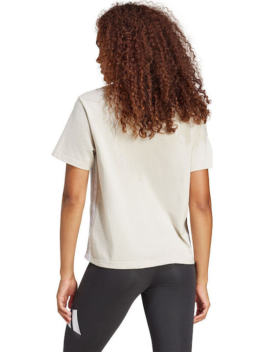 adidas Essentials 3-stripes T-Shirt Μπεζ