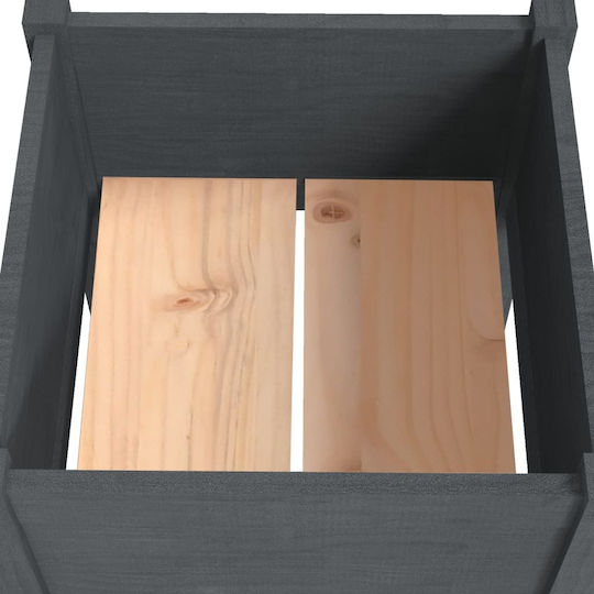 vidaXL Кутия за саксии Дърво Сив 40x40x70см.