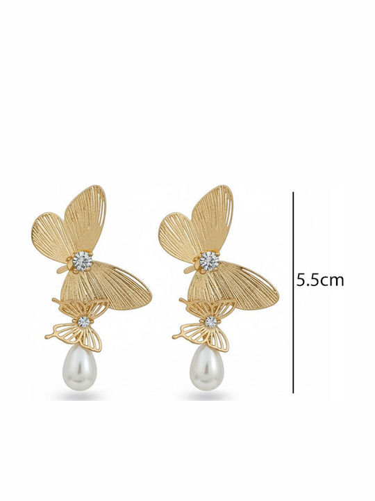 Awear Earrings made of Steel Gold Plated with Pearls