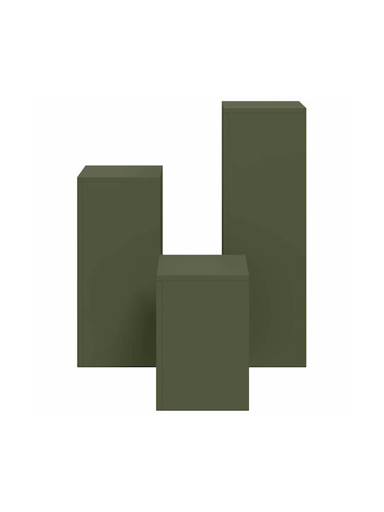 vidaXL Set 3 Töpfe Metall Olive