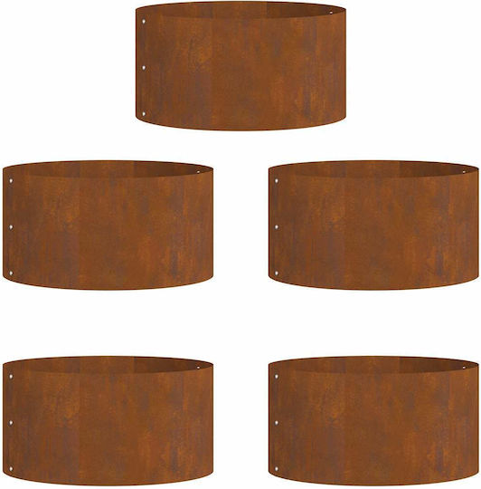 vidaXL Set 5 Metallische Pflanzgefäße Braun 40x20cm
