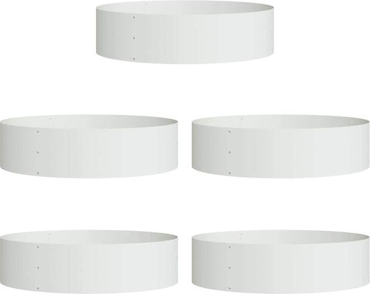 vidaXL Set 5 Metallische Pflanzgefäße Weiß 80x20cm