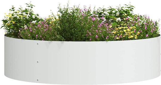 vidaXL Set 5 Metallische Pflanzgefäße Weiß 80x20cm