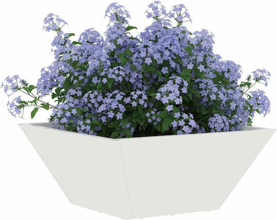 vidaXL Комплект 5 Пластмасови Бели Саксии За Цветя 35x15см