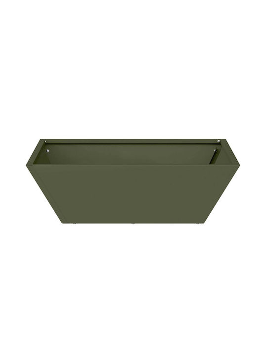 vidaXL Set 5 Metallische Grüne Pflanzgefäße 50x15cm