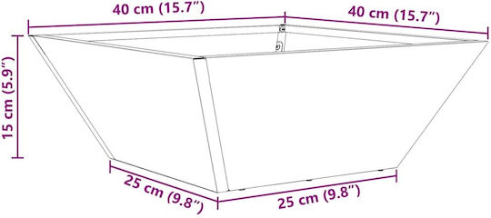 vidaXL Set 5 Metallische Pflanzgefäße Schwarz 40x15cm