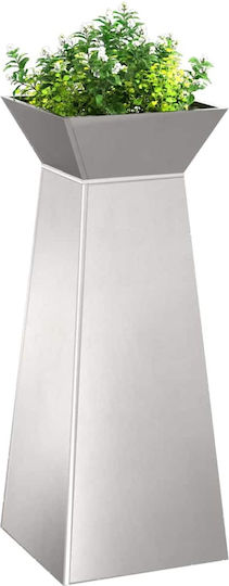 vidaXL Set of 2 Metallic Grey Flower Pots 40x100cm