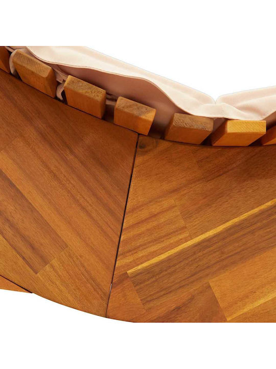 Ξαπλώστρα Ξύλινη με Μαξιλάρι Μπεζ 2τμχ 60x154x74εκ. Ξαπλώστρα Ξύλινη με Μαξιλάρι Μπεζ 2τμχ 60x154x74εκ.