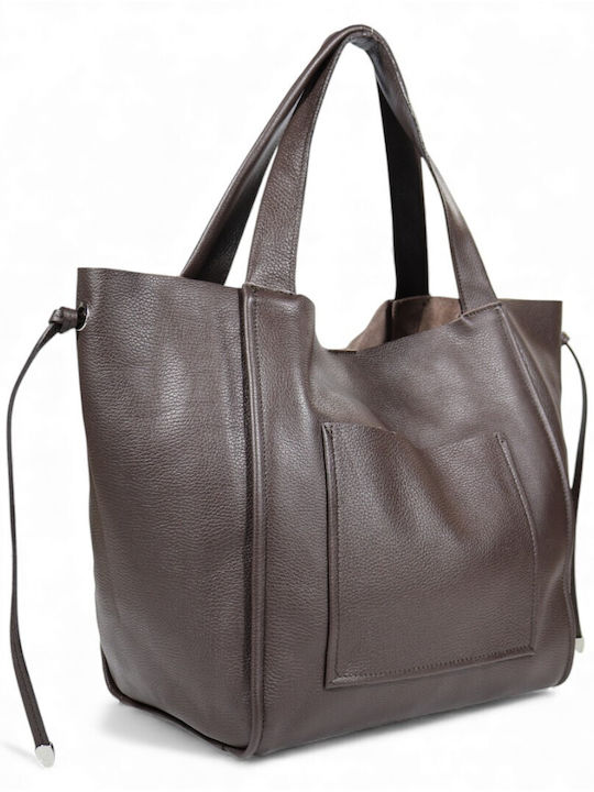 Leather Women's Shopper Bag Brown