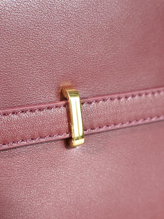 Leather Women's Bag Tote Handbag Burgundy
