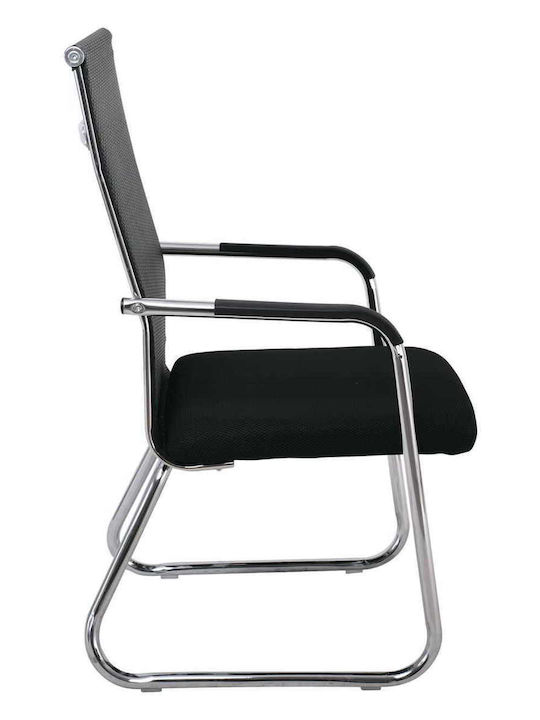 Scaun Vizitator Alta cu Brațe Negru 54x64x100cm 1buc