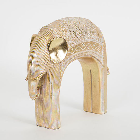 Table Decorative Elephant Set of 3 Pieces Gold 23.5x8x21.5cm M:12.5x6x12cm S:5x3.5x6cm 12923