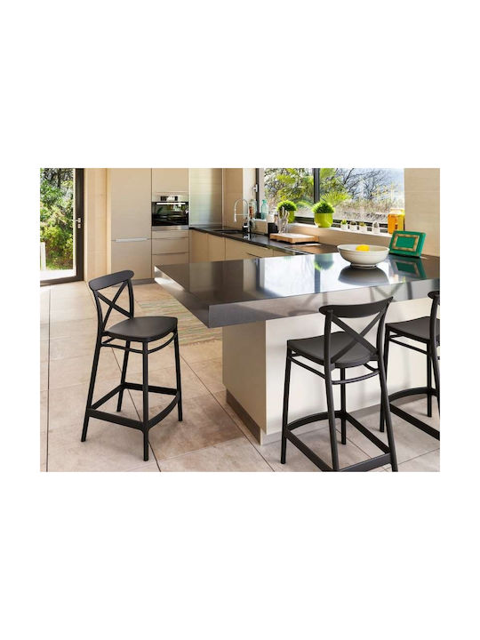 Σκαμπό Μπαρ από Πολυπροπυλένιο Cross Bar 65 Black 4τμχ 50x45x96cm Σκαμπό Μπαρ από Πολυπροπυλένιο Cross Bar 65 Black 4τμχ 50x45x96cm